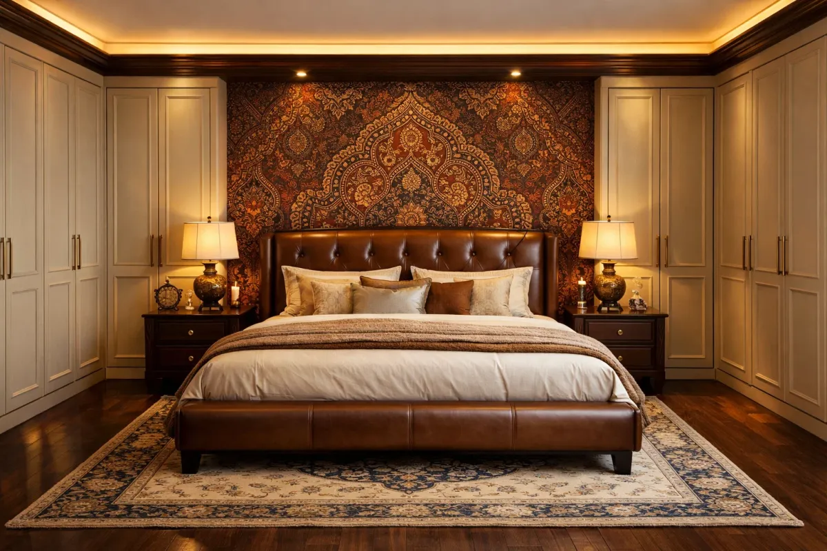 Classic fitted wardrobes in a traditional bedroom setting