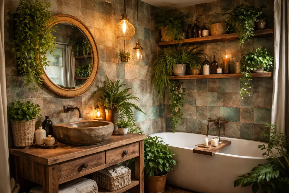 Cosy bathroom design with safe thermostatic fixtures suitable for families with children