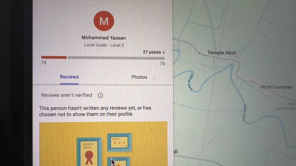Suspicious reviewer account used to post coordinated fake negative reviews