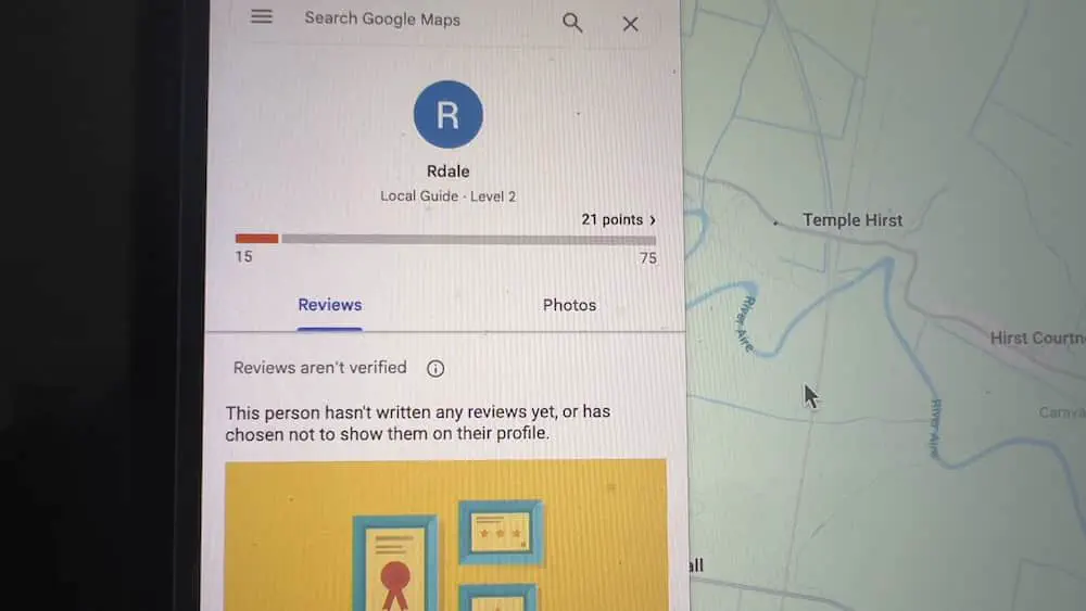 Anonymous fake reviewer profile with disabled visibility to hide review traces