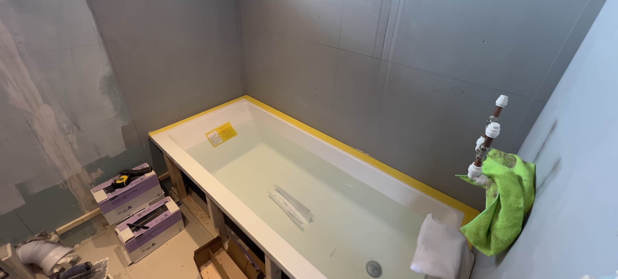 Tanking applied in a bathroom