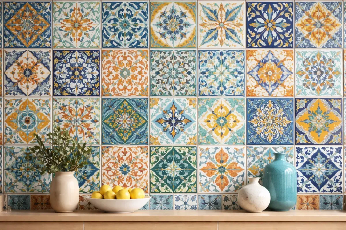 Modern bathroom tile patterns showing contemporary renovation finish