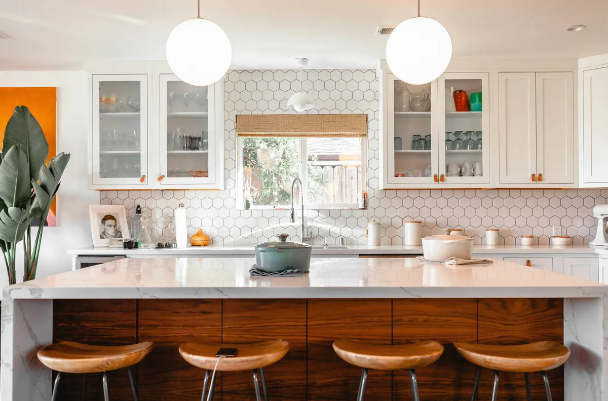 Period kitchen with heritage colours and traditional cabinetry in a Victorian property