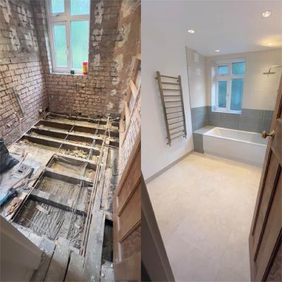 bathroom renovation before and after by Builders Squad Ltd in Didsbury