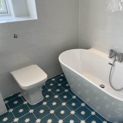 retro floor tiles bathroom
