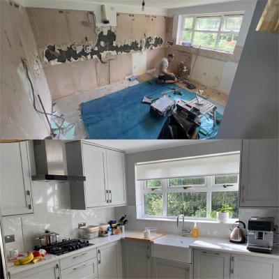 kitchen remodel before and after in Stockport Manchester by Builders Squad Ltd
