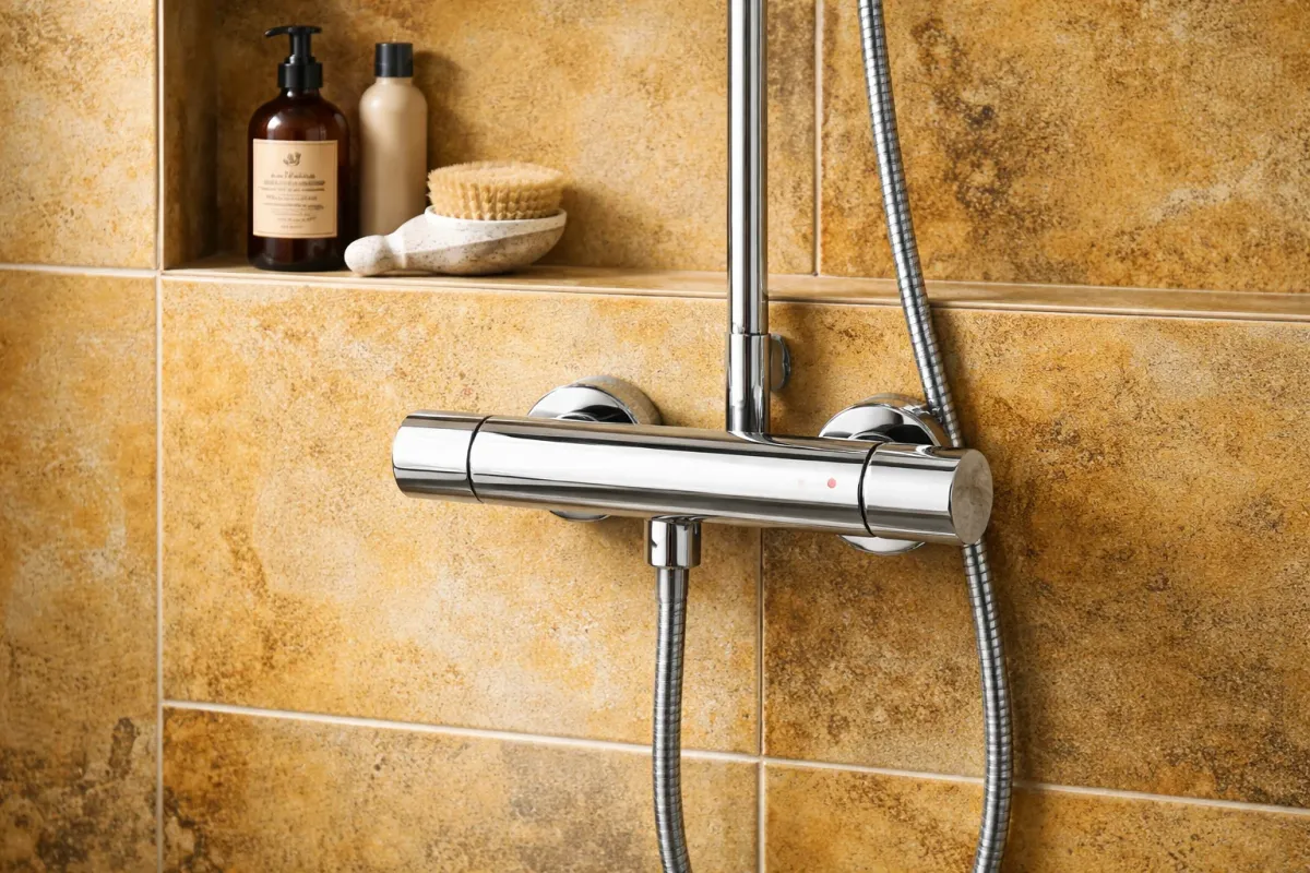 Yellow subway tiles used in a contemporary bathroom renovation